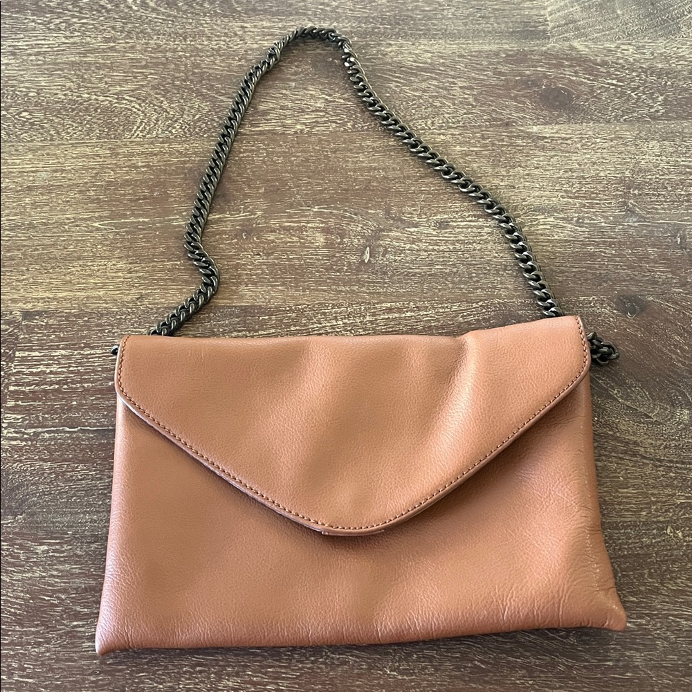 J Crew leather envelope bag